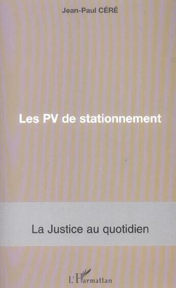 Couverture du livre « Les pv de stationnement » de Jean-Paul Cere aux éditions L'harmattan