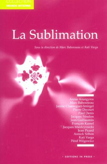 Couverture du livre « Sublimation (la) » de Babonneau/Varga aux éditions In Press