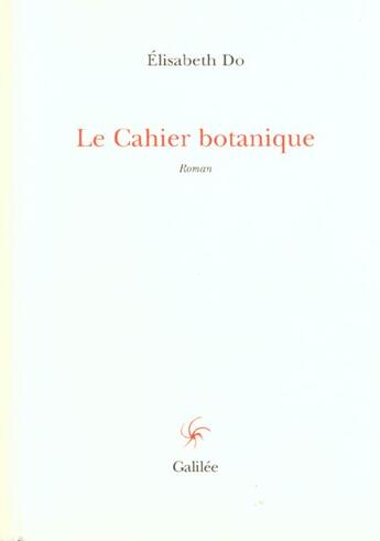 Couverture du livre « Le cahier botanique » de Do E aux éditions Galilee