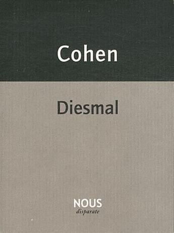 Couverture du livre « Diesmal » de Francis Cohen aux éditions Nous