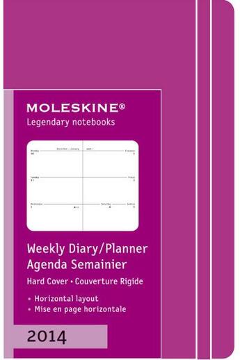 Couverture du livre « Agenda semainier 2014 horizontal très petit format rose couverture rigide » de Moleskine aux éditions Moleskine Papet