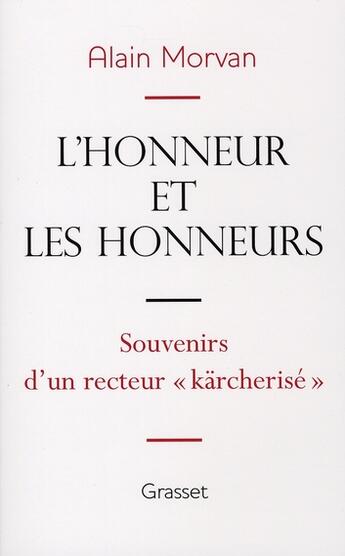 Couverture du livre « L'honneur et les honneurs ; souvenirs d'un recteur 