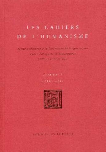 Couverture du livre « Les Cahiers de l'Humanisme : T.3-4 - 2002-2003 (édition 2002/2003) » de Auteurs Divers aux éditions Belles Lettres