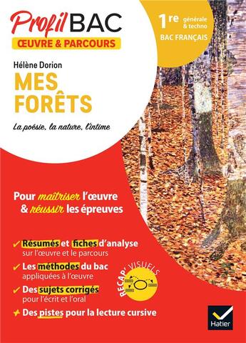 Couverture du livre « Profil - helene dorion, mes forets (bac de francais 2024) - analyse de l'oeuvre et du parcours au pr » de Boulhol Veronique aux éditions Hatier