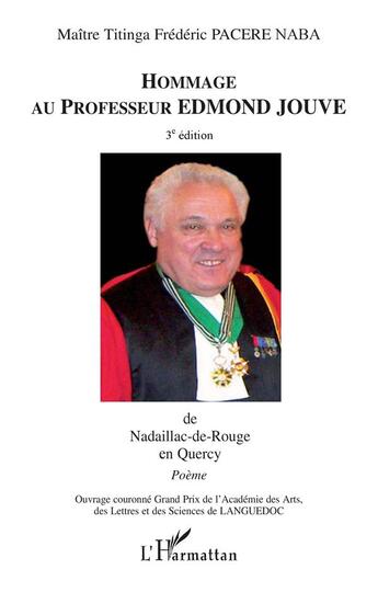 Couverture du livre « Hommage au professeur Edmond Jouve » de Titinga Frederic Pacere aux éditions L'harmattan