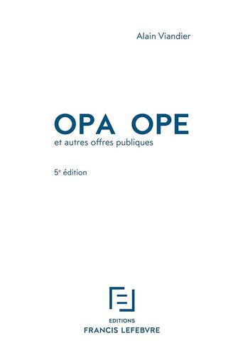 Couverture du livre « Opa ope » de Redaction Efl aux éditions Lefebvre