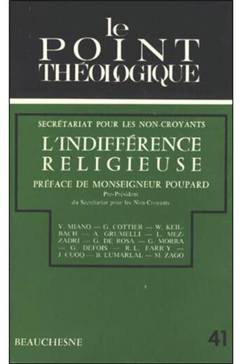 Couverture du livre « L'indifférence religieuse » de Secretariat Pour Les aux éditions Beauchesne