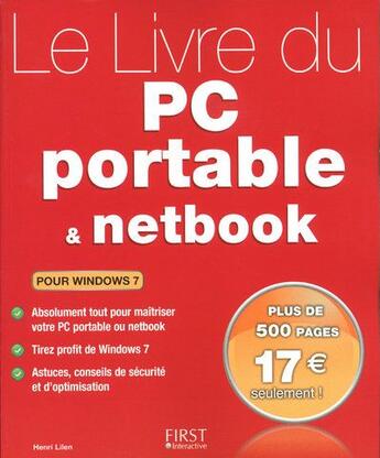 Couverture du livre « Le livre du PC portable & netbook » de Henri Lilen aux éditions First Interactive