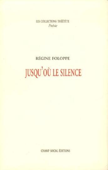 Couverture du livre « Jusqu Ou Le Silence » de  aux éditions Lucie