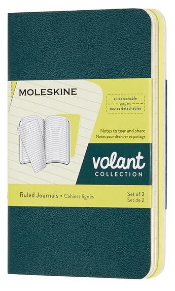 Couverture du livre « Cahier volant xs ligné vert-citron 2 exemplaires » de  aux éditions Moleskine