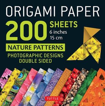 Couverture du livre « Origami paper ; 200 sheets nature patterns ; 6 inches 15 cm » de  aux éditions Tuttle