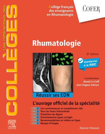 Couverture du livre « Rhumatologie : Réussir ses EDN » de Cofer aux éditions Elsevier-masson