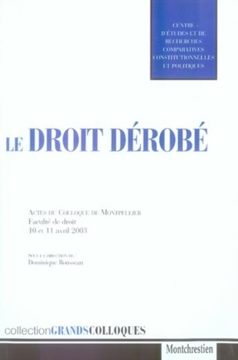 Couverture du livre « Le droit dérobé » de  aux éditions Lgdj