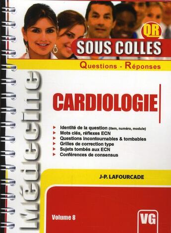 Couverture du livre « Cardiologie » de J P Lafourcade aux éditions Vernazobres Grego