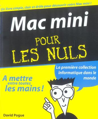 Couverture du livre « Mac mini pour les nuls » de Pogue/Jolivalt aux éditions First Interactive