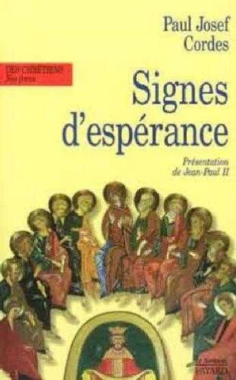 Couverture du livre « Signes d'esperance, mouvements et realites nouvelles dans la vie de l'eglise » de  aux éditions Jubile