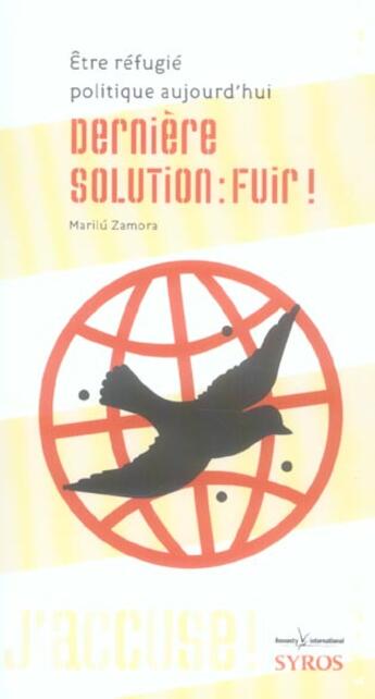 Couverture du livre « Derniere solution fuir » de Marilu Zamora aux éditions Syros