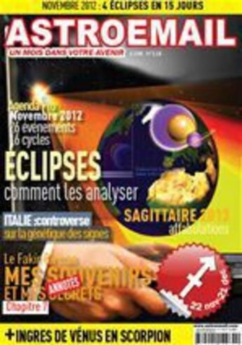 Couverture du livre « Astroemail t.118 ; novembre 2012 » de Claude Thebault aux éditions Astroemail