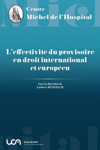 Couverture du livre « L'effectivité du provisoire en droit international et européen » de Ludovic Benezech aux éditions Centre Michel De L'hospital