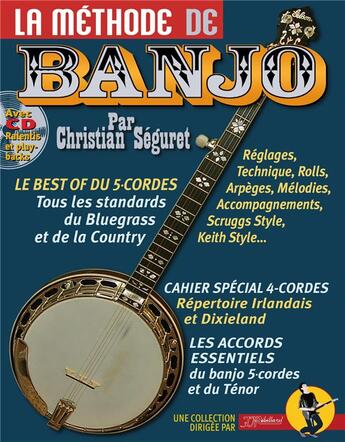 Couverture du livre « La methode de banjo livre + cd » de Christian Seguret aux éditions Jj Rebillard