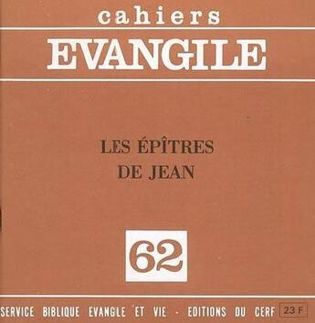 Couverture du livre « CAHIERS DE L'EVANGILE T.62 » de Beauchamp P / Vasse aux éditions Cerf
