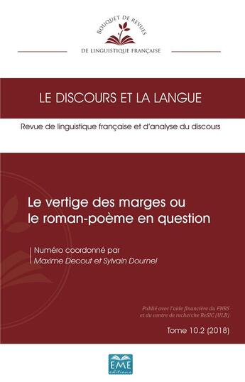 Couverture du livre « Le vertige des marges ou le » de Dournel/Decout aux éditions Eme Editions