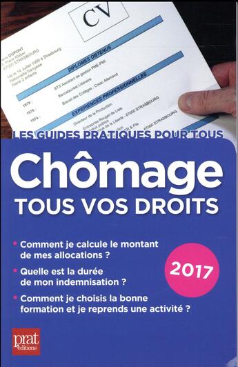 Couverture du livre « Chômage, tous vos droits (édition 2017) » de Catherine Doleux aux éditions Prat