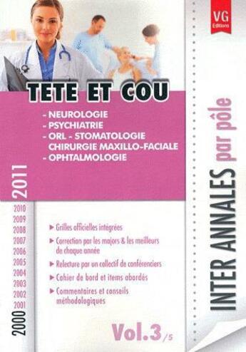 Couverture du livre « Inter annales tete et cou-vol 3 » de  aux éditions Vernazobres Grego