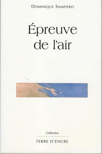 Couverture du livre « Épreuve de l'air » de Sampiero aux éditions Laquet