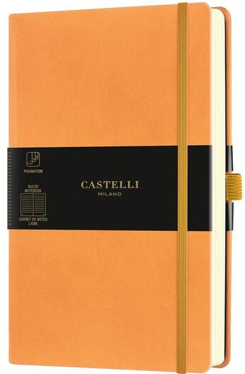 Couverture du livre « Carnet aquarela grand format ligne orange clementine » de Castelli aux éditions Castelli Milano