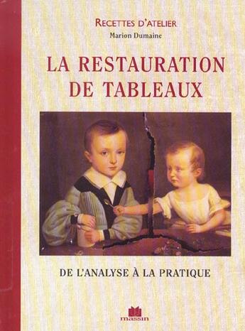 Couverture du livre « La restauration de tableaux ; de l'analyse à la pratique » de Marion Dumaine aux éditions Massin