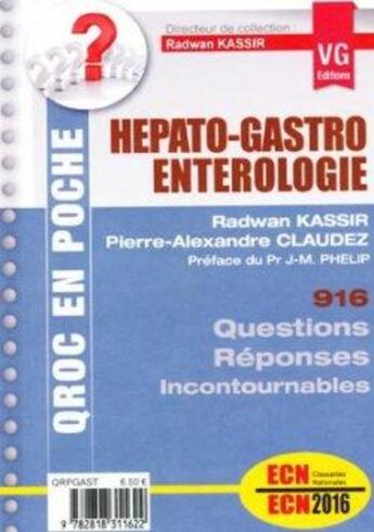 Couverture du livre « QROC EN POCHE HEPATO-GASTRO » de R. Kassir aux éditions Vernazobres Grego