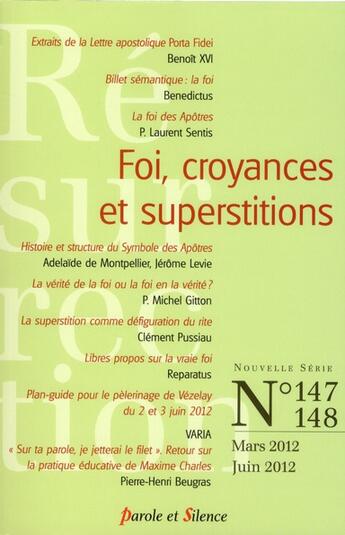 Couverture du livre « Revue résurrection N.147 ; t.148 » de Revue Resurrection aux éditions Parole Et Silence