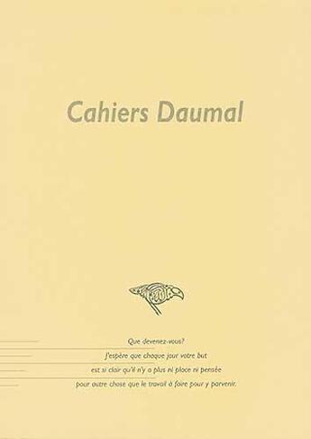 Couverture du livre « Cahiers daumal, n 7 » de Rene Daumal aux éditions Eoliennes