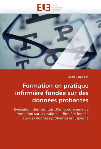 Couverture du livre « Formation en pratique infirmiere fondee sur des donnees probantes » de Eva-A aux éditions Editions Universitaires Europeennes