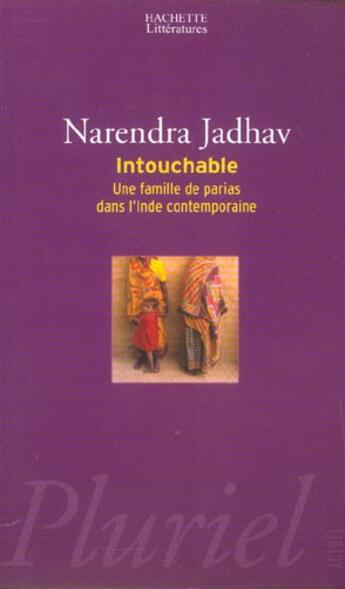 Couverture du livre « Intouchable » de Narendra Jadhav aux éditions Pluriel