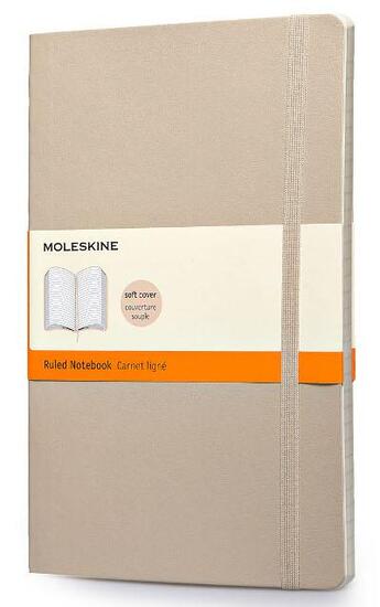 Couverture du livre « Carnet kaki/beige couverture souple grand format pages lignées » de Moleskine aux éditions Moleskine Papet