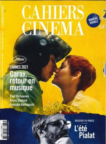 Couverture du livre « Cahiers du cinema n 778 - special cannes - juillet/aout 2021 » de  aux éditions Revue Cahiers Du Cinema