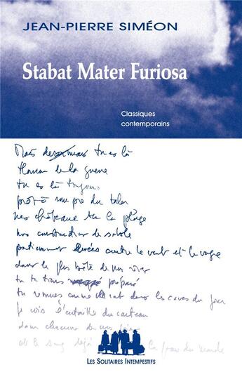 Couverture du livre « Stabat mater furiosa » de Jean-Pierre Simeon aux éditions Solitaires Intempestifs