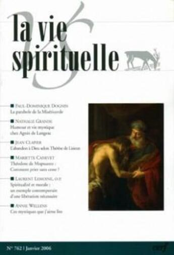 Couverture du livre « La vie spirituelle n 762 » de  aux éditions Cerf