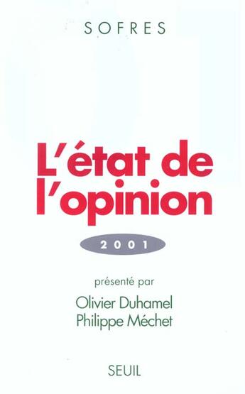 Couverture du livre « L'etat de l'opinion (2001) » de Tns Sofres aux éditions Seuil