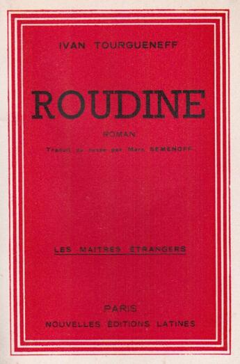 Couverture du livre « Roudine » de Ivan Tourgueneff aux éditions Nel