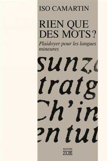 Couverture du livre « Rien que des mots ? » de Iso Camartin aux éditions Zoe