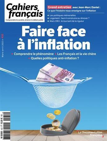 Couverture du livre « Cahiers français Tome 432 : faire face à l'inflation » de Jean-Marc Daniel aux éditions Documentation Francaise