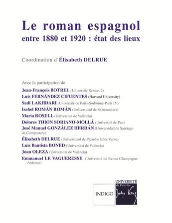 Couverture du livre « Le roman espagnol entre 1880 et 1920 : état des lieux » de  aux éditions Indigo Cote Femmes