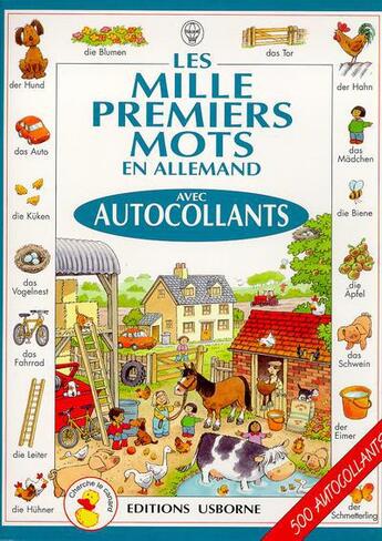 Couverture du livre « Mille premiers mots allemand (autocollants) » de Heather Amery aux éditions Usborne