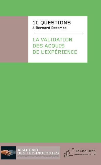 Couverture du livre « Dix questions à Bernard Decomps » de  aux éditions Le Manuscrit