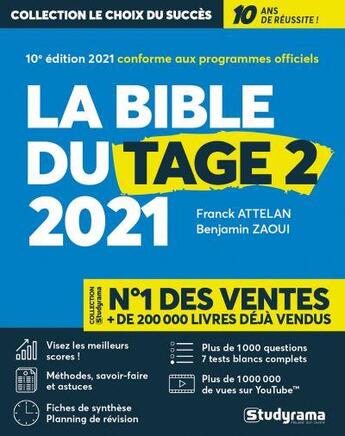 Couverture du livre « La bible du tage 2 (édition 2021) » de Franck Attelan aux éditions Studyrama