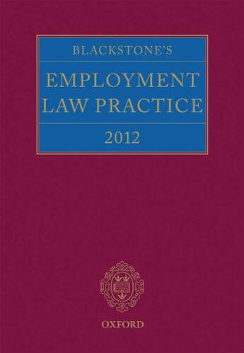 Couverture du livre « Blackstone's Employment Law Practice 2012 » de Gavin Mansfield aux éditions Oup Oxford