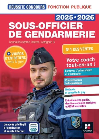 Couverture du livre « Réussite Concours - Sous-officier de gendarmerie - 2025-2026- Préparation complète » de Valerie Beal et Philippe Alban et Mickaël Mulero aux éditions Foucher